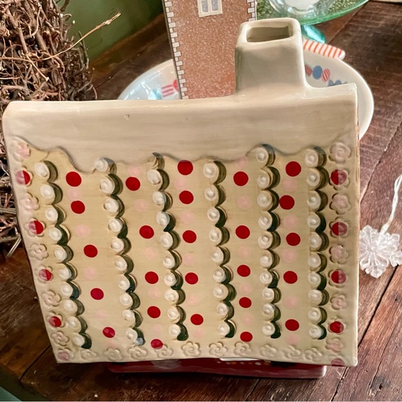 Anthropologie Nathalie Lete Holiday Village Red Christmas Ceramic House NEW - Picture 4 of 5